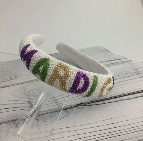 Mardi Gras Beaded Headband
