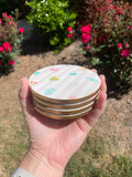 Beach Life Stripe Ceramic Resin Coasters- Set of 4