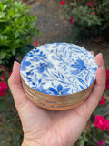 Blue Floral Coasters- Set of 4