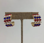 Red White & Blue Crystal Earrings