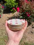 Starfish Stripe Ceramic Resin Coasters- Set of 4