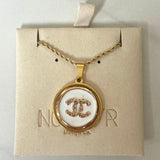CC Logo Necklace- WHITE