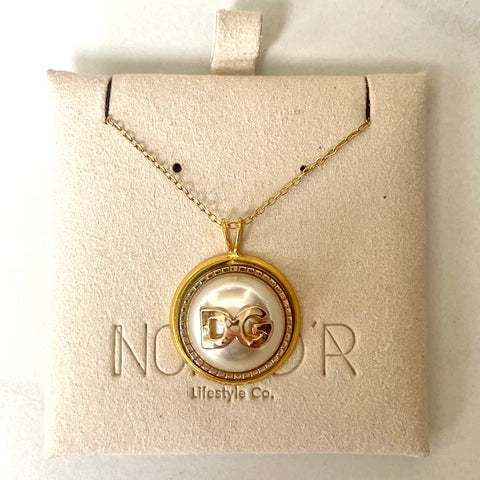 DG Initial Pearl Necklace-