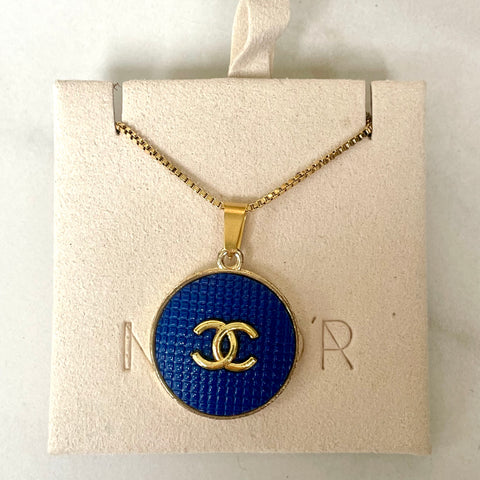 CC Large Textured Necklace- BLUE