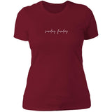 "Sunday Funday- WHITE" Ladies' Boyfriend T-Shirt