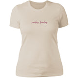 "Sunday Funday- BURGUNDY" Ladies' Boyfriend T-Shirt