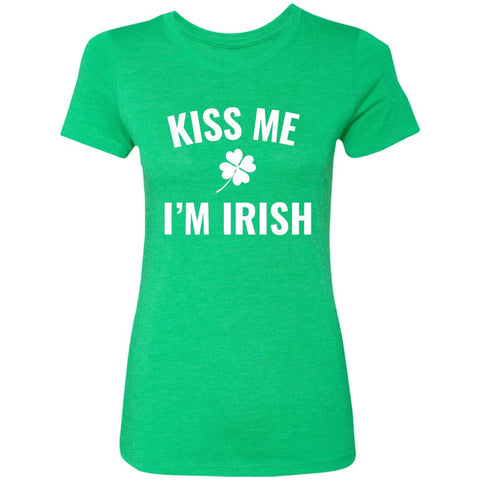"Kiss Me I'm Irish" Ladies' Triblend T-Shirt