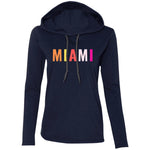 "Miami" Ladies'  LS  Hooded T-Shirt
