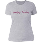 "Big Sunday Funday- BURGUNDY" Ladies' Boyfriend T-Shirt