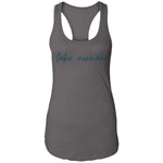 "Lake Norman- NAVY" Ladies Ideal Racerback Tank