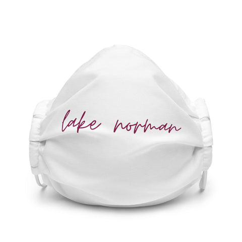 "Lake Norman- BURGUNDY" Premium Face Mask