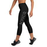 "NOMAD'R- BLACK/WHITE" Yoga Capri Leggings