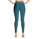 "Nomad'r Waist- TEAL/WHITE" Yoga Leggings