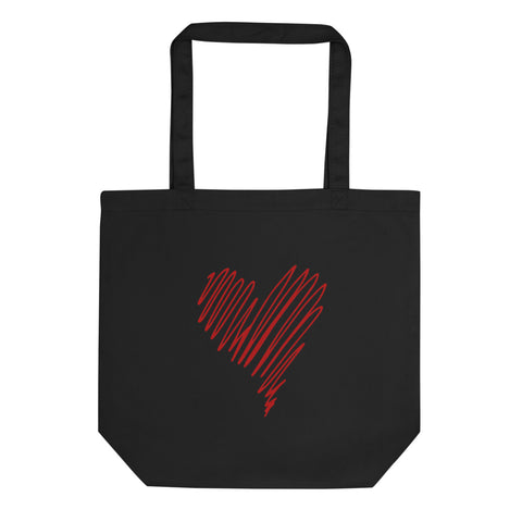 "Scribble Heart- RED" Eco Tote Bag