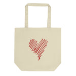 "Scribble Heart- RED" Eco Tote Bag