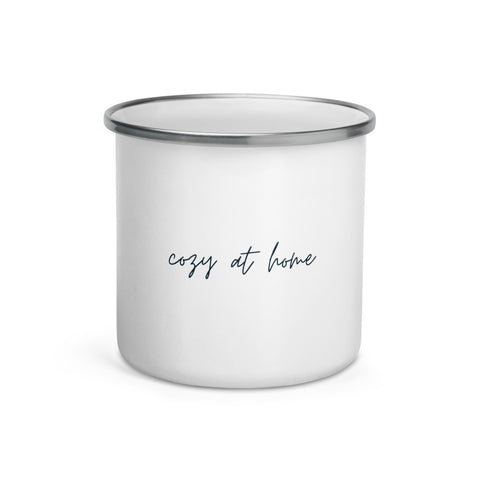 "Cozy at Home- NAVY" Enamel Mug