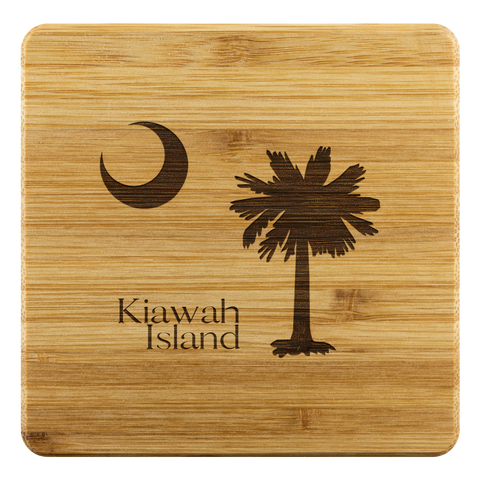 Kiawah Island Palmetto Bamboo Coaster Set