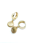 18K Gold Filled Shell Huggie Earrings