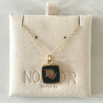 CD Square Logo Necklace- BLACK