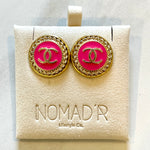 CC Large Classic Stud Earrings- HOT PINK