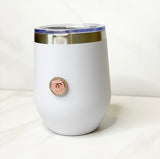 CC Inspired Insulated Stemless Wine Glass- WHITE