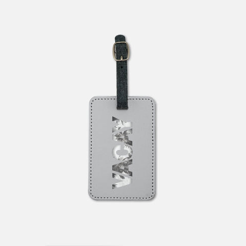 Vacay- Grey Luggage Tag w/Buckle