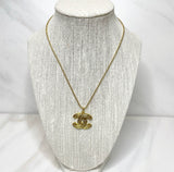 CC Quilted Logo Necklace- GOLD