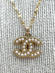 CC Pearl Logo Necklace