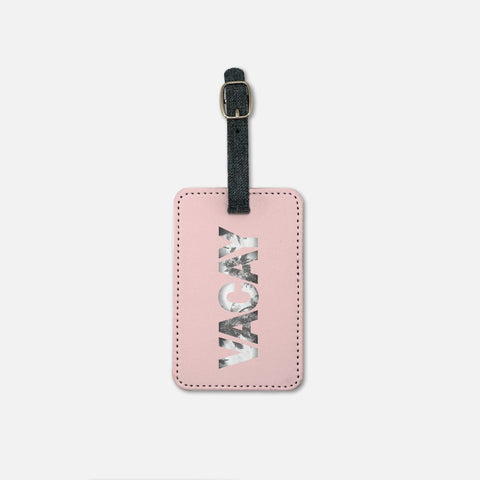 Vacay- Pink Luggage Tag w/Buckle