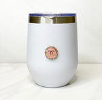 CC Inspired Insulated Stemless Wine Glass- WHITE