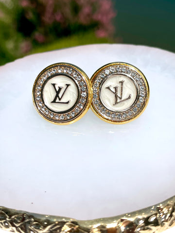 lv gold stud earrings