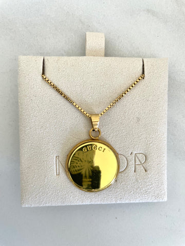 GG Engraved Medallion Necklace