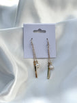 Gold Bar & Freshwater Pearl Drop Earring