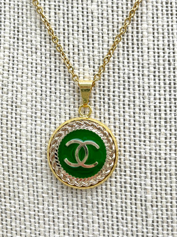 CC Classic Pendant Necklace-GREEN