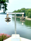 CC Crystal & Freshwater Pearl Drop Earrings