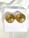 CD Medallion Stud Earrings- GOLD