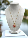 CC Classic Pendant Necklace- RED