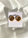 CC Basic Stud Earrings- BEIGE/GOLD