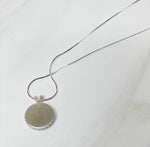 CC Classic Pendant Necklace- WHITE/SILVER