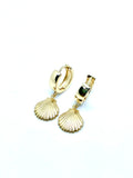 18K Gold Filled Shell Huggie Earrings