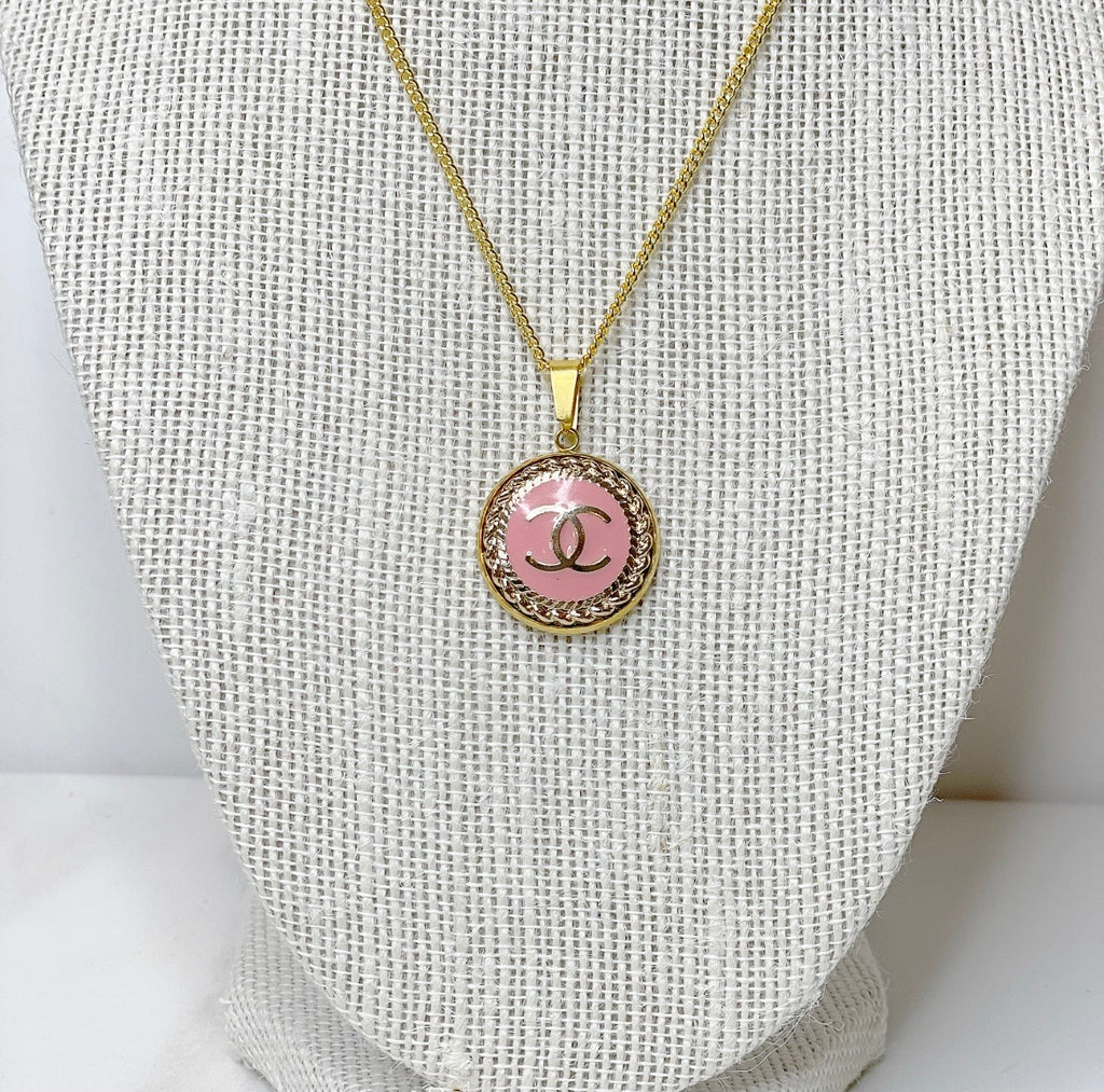 Chanel 2000s Pink CC Charm Necklace · INTO