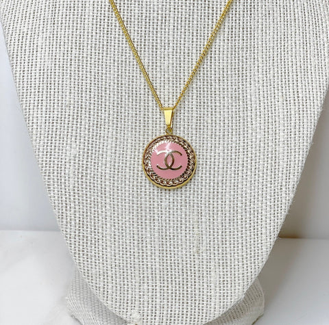 1” Gucci GG Button with Bling & Double Chains Necklace – suewoojewels