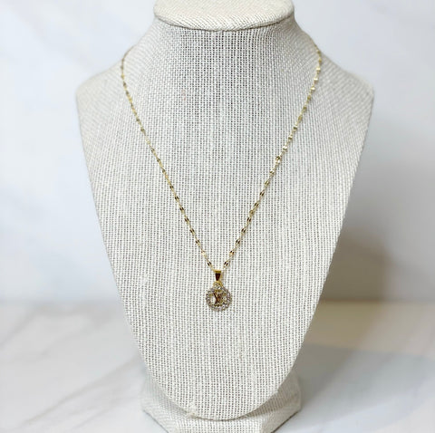 Dainty LV Gold Pendant Necklace