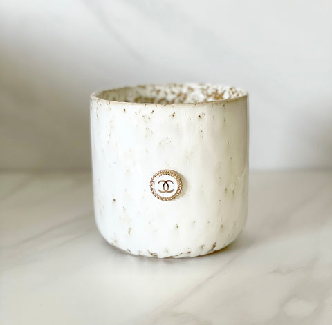 CC Inspired Candle- WHITE/GOLD