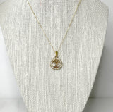 LV Pearl Halo Pendant Necklace- GOLD
