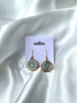 LV Swarovski Crystal Halo Drop Earrings- BLUE