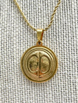 CD Medallion Pendant Necklace- GOLD