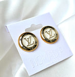 LV Halo Stud Earrings- GOLD/WHITE
