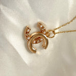 CC Half Pearl Logo Necklace-GOLD