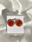 CC Large Classic Stud Earrings- RED